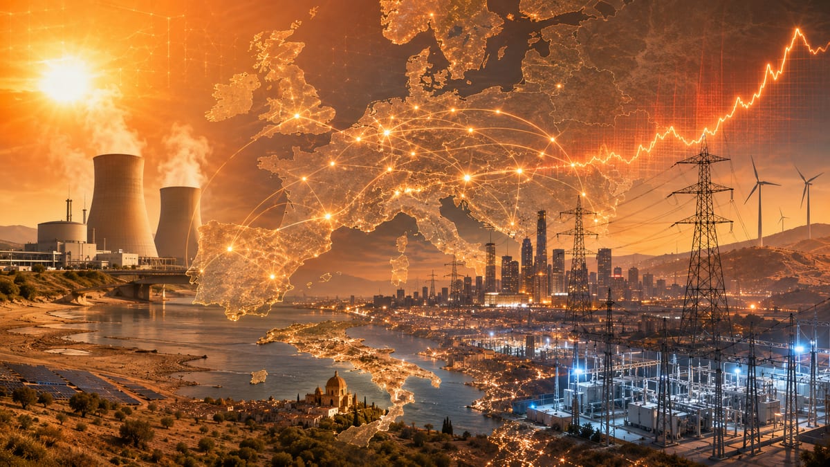 Fotografía que ilustra la noticia: El calor extremo tensa los sistemas eléctricos europeos: récords de demanda, restricciones nucleares y precios volátiles